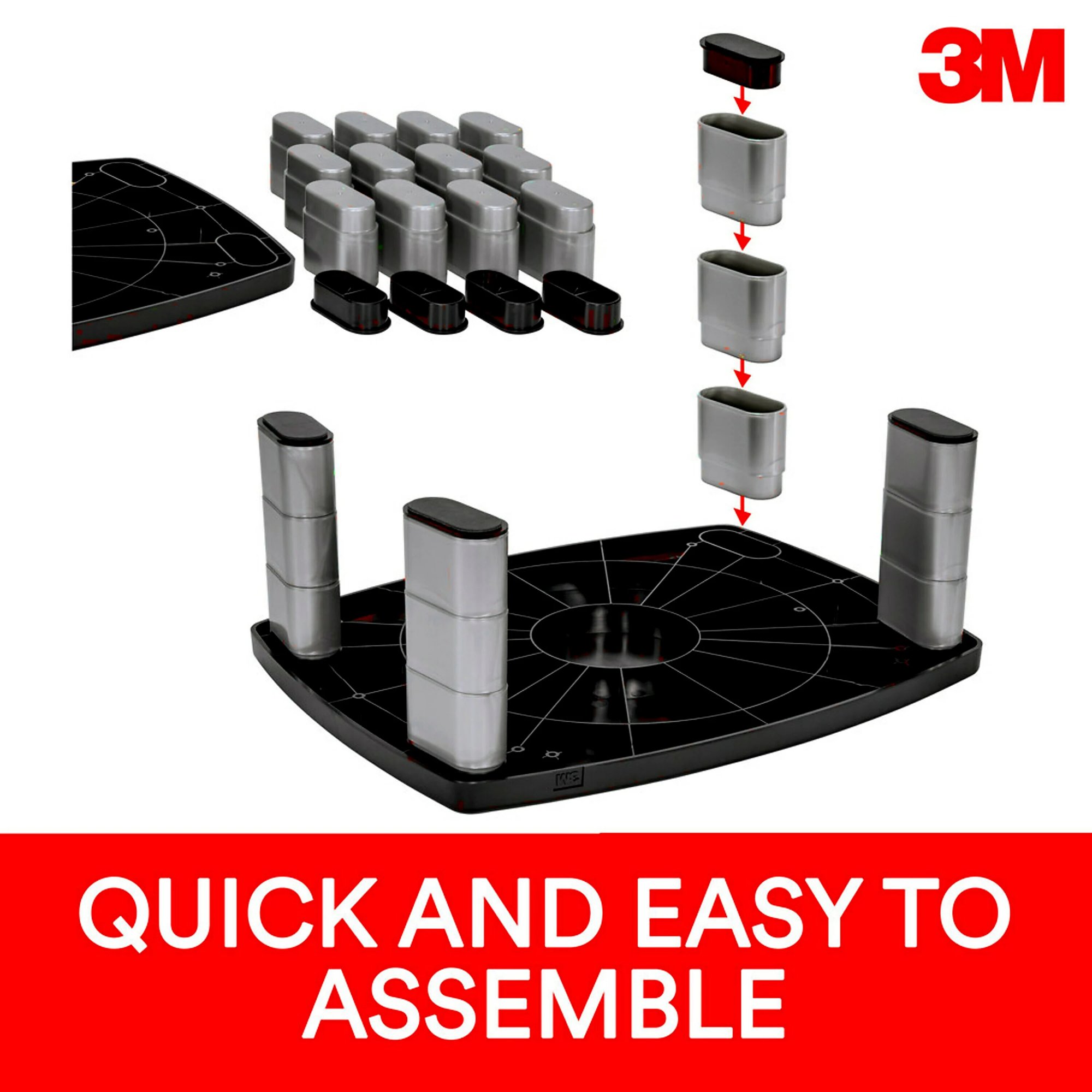 3M MS80B Adjustable Monitor Stand