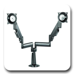Chief KCY220B or KCY220S Desk Mount Height Adjustable Dual Monitor Arm