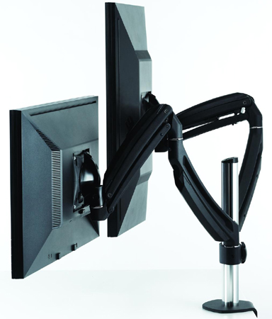 Chief K1C200B or K1C200S KONTOUR Dynamic Column Desk Clamp Mount for Dual Monitors