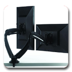 Chief K1D200B or K1D200S KONTOUR Dynamic Height Adjustment Desk Clamp Mount for Dual Monitors