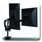 Chief K2C200B or K2C200S KONTOUR Column Desk Clamp Mount for Dual Monitors