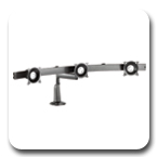 Chief KCS320B or KCS320S Single Arm Triple Monitor Desk Mount for 10"-18" Display