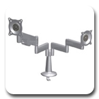 Chief KCY210B or KCY210S Desk Mount Height-Adjustable Dual Monitor up to 40 lbs LCD Arm