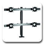 Chief KTC445B or KTC445S Widescreen up to 20 lbs each Quad LCD LED Monitor Mount Desk Clamp