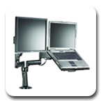 Chief KGL220B or KGL220S Desk Mount Arm Height Adjustable Dual Monitor or Laptop
