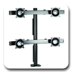 Chief KTC440B or KTC440S Desk Clamp Mount Flat Panel Quad Monitor Arm