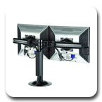Chief KTG220B or KTG220S Grommet Desk Mount Flat Panel Dual Horizontal LCD Arm