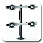 Chief KTG440B or KTG440S Grommet Desk Mount Flat Panel Quad Monitors LCD Arm
