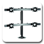 Chief KTG445B or KTG445S Desk Grommet Mount Widescreen Quad Monitors LCD Arm