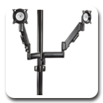 Chief KPY220B or KPY220S Height Adjustable Dual Arm Pole Mount for Dual Monitors (10"-30")