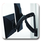 Chief K1W200B or K1W200S KONTOUR Dynamic Height Adjustment Wall Mount for Dual Monitors