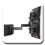 Chief KWD230B or KWD230S Wall Mount Flat Panel Dual Vertical up to 16.5 lbs Monitor LCD Arm