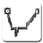 Chief KWY220B or KWY220S Wall Mount Dual Height Adjustable LCD Monitor Arm