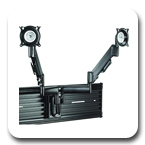Chief KSY220B or KSY220S Slat Wall Height-Adjustable Dual Monitor Mount