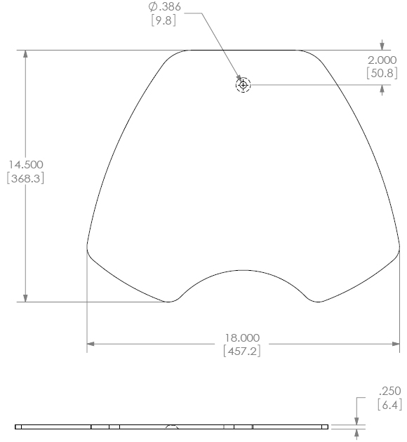 Technical Drawing for Chief KTA1002B or KTA1002S Array Free Standing Base