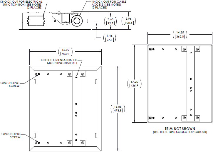 Chief TA502 Small Thinstall InWall Swing Arm Accessory