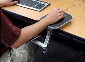 The EG-ErgoArm Armrest is a fully-adjustable, articulated Ergonomic support for elbows, forearms, and wrists. Lightly Padded arm rest.Clamps to your desktop (up to 1-7/8 inches thick). Can be used for right or left hand. Arm pad is 6 inches long. Total length of arm plus clamp is 18 inches. Swivel arm is 15 inches long.