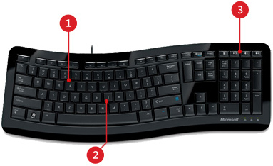 Microsoft 3TJ 00001 Comfort Curve 3000 Ergonomic Keyboard