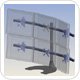 Ergotech 100-D28-B33 Hex Monitor (3 over 3) LCD Desk Stand