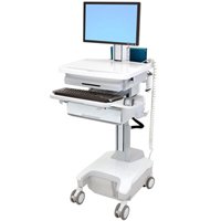 Ergotron SV32-81211 StyleView PHD LCD Cart with Drawer Powered (White/Grey)