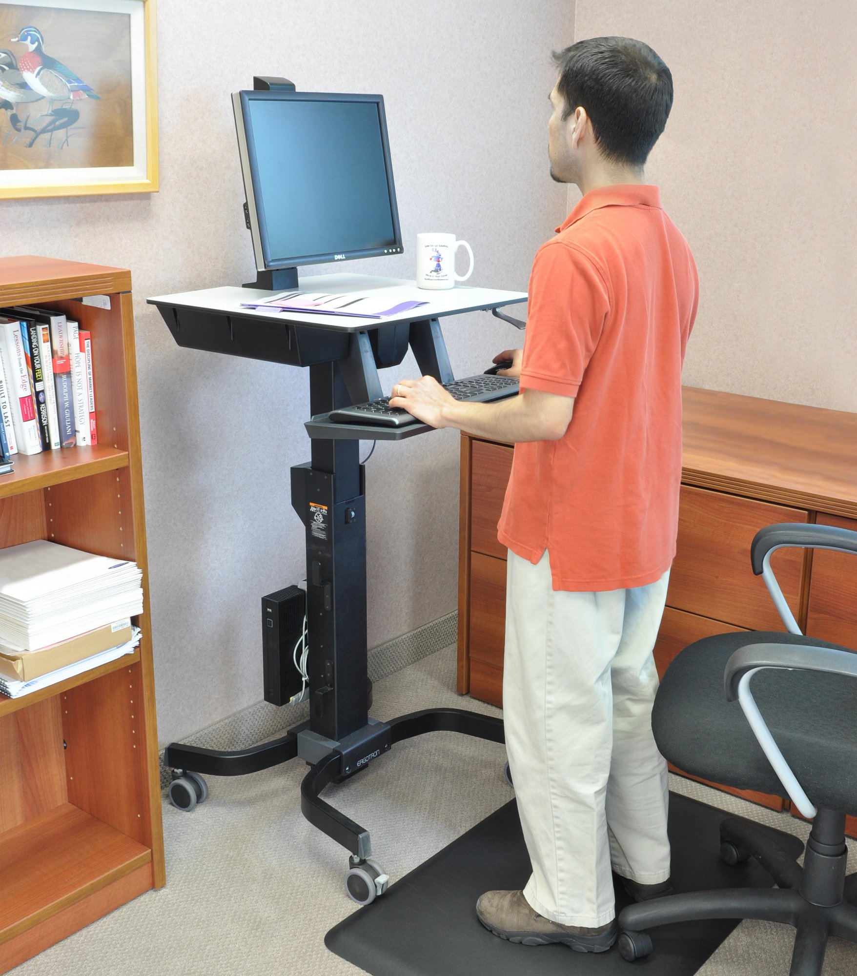 Stand and work at office with ergotron 24-215-085 WorkFit-C
