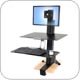 Ergotron 33-350-200 WorkFit-S Sit-Stand Workstation for Single Monitor, LD, with Worksurface and Large Keyboard Tray