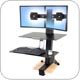 Ergotron 33-349-200 WorkFit-S Dual Display Sit-Stand Workstation with Worksurface and Large Keyboard Tray