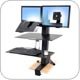 Ergotron 33-348-200 WorkFit-S LCD & Laptop Sit-Stand Workstation with Worksurface and Large Keyboard Tray