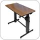 Ergotron 24-271-927 WorkFit-D Height Adjustable Sit-Stand Desk (black with faux-cherry-grain surface)