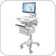 Ergotron SV41-3320-0 StyleView Healthcare Cart with LED Pivot, non-powered, 2 Drawers