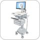 Ergotron SV42-3322-1 StyleView Medical Cart with LCD Pivot, LiFe Powered, 2 Drawers