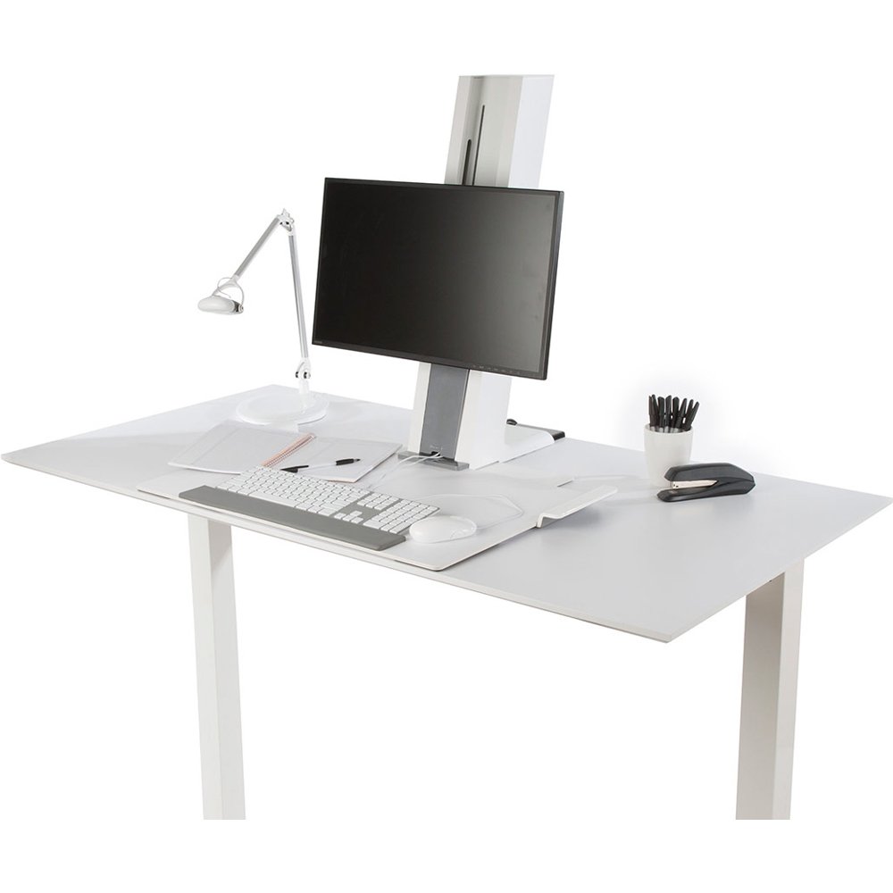 QuickStand Sit/Stand Solution - complete ergonomic solutions, front 3/4 view