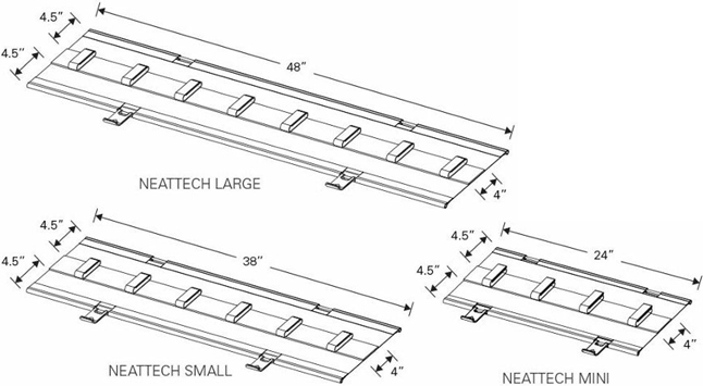 Technical Drawing for Humanscale NEATTECH Innovative Cable Management