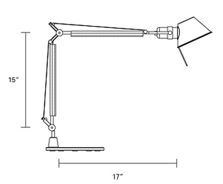 Drawing for Humanscale Tolomeo TTM Mini CFL Task Light