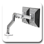 Humanscale M8 Flat Panel Articulating Dual LCD LED Monitor Arm with Double Crossbar (Build-Your-Own)