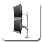 Innovative 9112-D Articulating Dual LCD 28 inch Pole Mount Arm - 14 inch Range