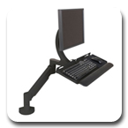Innovative 7520-NM Sit Stand Data Entry LCD Arm with Keyboard Tray (27" x 11") No Mount