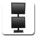 Innovative 9109-D-28 Dual Monitor LCD Desk Stand (28" Pole) with Pivot and Tilt