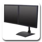 Innovative 9113 Dual Side By Side LCD Desk Stand with 16" Pole, Horizontal Reach 14"