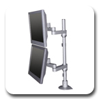 Innovative 9114-D-28 Euro Series Articulating Dual LCD Pole Mount Arm with 28" Standard Pole and 14" Extended Reach
