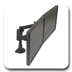 Innovtaive 9124-S-12 EURO Series Dual Side By Side 12" Pole Mount LCD Monitor Arm