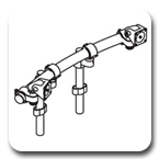 Innovative 9169-2-2P ArcView Dual Monitor Beam with Two 12" Poles