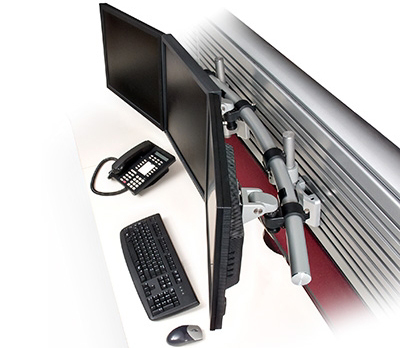 Innovative 9169-3-2P ArcView Triple Monitor Beam with two 12" Mounting Poles