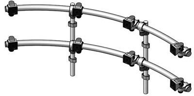 Innovative 9169-D-4 ArcView Two Tier Quad Monitor Beams with two Mounting Poles