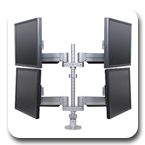 Innovative 9198-4 Quadropod LCD Pole Mount for Four Flat Panel Monitors with 24" Pole and 24" Horizontal Range
