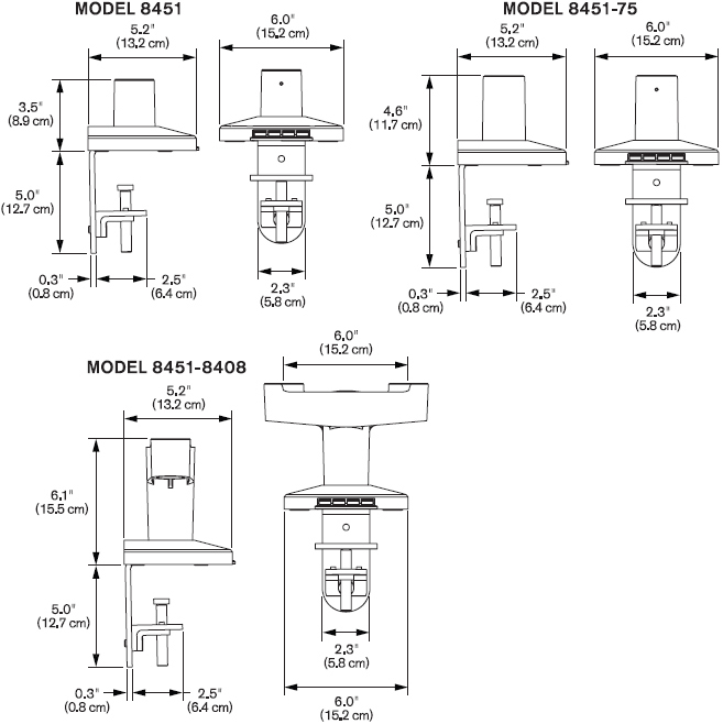 Technical drawing for Innovative 8451-Base Busby Retrofit Kit