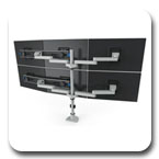 Innovative 9163-SWITCH-D-28 Two Tier Triple LCD Monitor Arm with 28" Pole