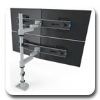 Innovative 9112-SWITCH-D-28 Articulating Quad LCD Arm with 28" Pole