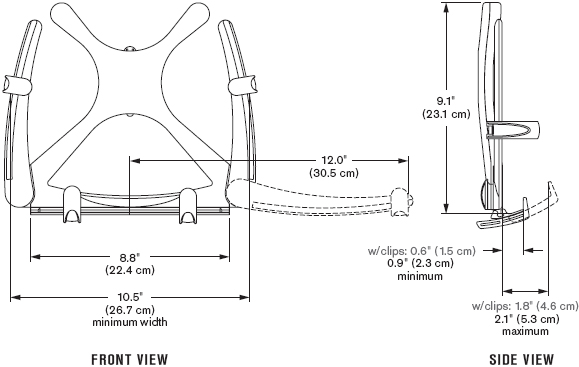 Technical Drawing for Innovative EVO-5501 Tablet PC or Notebook Holder