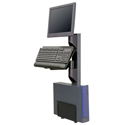 This picture is shown with the following optional parts: 7000 LCD Arm, 7019-NM Keyboard Arm, and 8335-MD Medium CPU Holder.